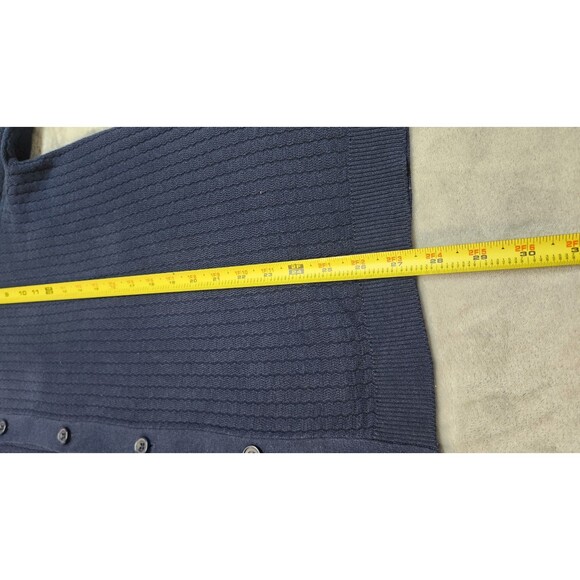 The Commons Men's XL Navy Ribbed Short Sleeve Sweater Button Down Shirt NWT - Picture 8 of 10